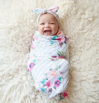 Хлопчатобумажный Мягкий младенец Для новорожденных Мальчиков и девочек, Пеленание, одеяло, ткань для спального мешка