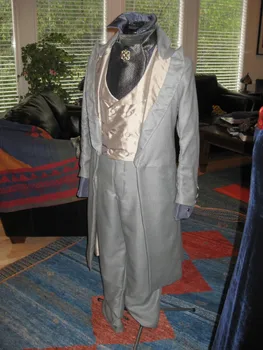 Маскарадное платье в викторианском придворном стиле, Ретро Элегантный Длинный Смокинг, Мужские костюмы, 3 предмета Мужской одежды, куртка + брюки + жилет