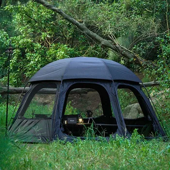 Большая затемняющая сферическая палатка Наружная виниловая водонепроницаемая и солнцезащитная восьмиугольная палатка для кемпинга Двойная сферическая палатка для кемпинга