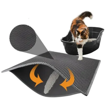 Коврик для кошачьего туалета Водонепроницаемый EVA двухслойный подстилка для кошачьего туалета Коврик для домашних животных Чистый коврик Товары для кошек Аксессуары