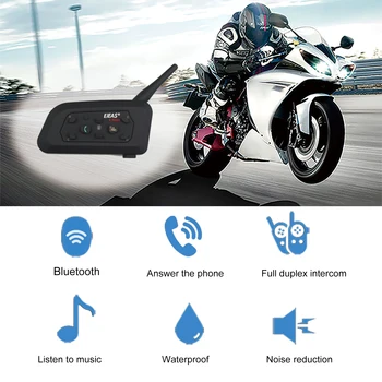Мотоциклетный Шлем V6PRO Bluetooth 5,0 Гарнитура, Система Внутренней Связи Полный Дуплекс Для Езды В Режиме Реального Времени BT Домофон Водонепроницаемый