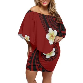Красочная обтягивающая мини-юбка с открытыми плечами, женское стильное и элегантное высококачественное платье с полинезийским принтом, лето 2023 г.
