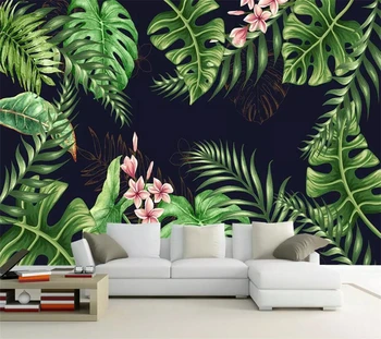 обои beibehang на заказ, 3d скандинавская ручная роспись, минималистское растение в тропическом лесу, фон для телевизора, декоративная роспись стен, обои