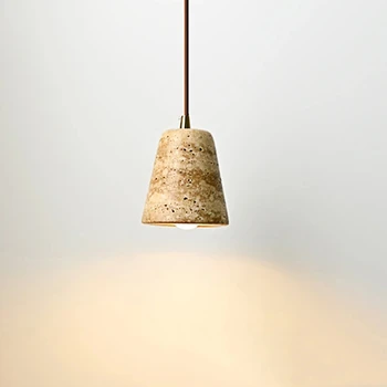 Подвесной светильник из желтого мрамора, столовая, Япония, Ваби Саби, Прикроватная подвесная лампа, ресторан отеля, Nordic Travertine Droplight