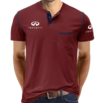 Мужская футболка с логотипом автомобиля Infiniti, высококачественная деловая футболка из 100% хлопка, летняя спортивная удобная мужская футболка, впитывающая пот